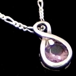 Cubic Zirconia Pendant Necklace: Cubic Zirconia Infinity Pendant-Sterling Silver