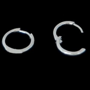 Hinged Silver Huggie Earrings