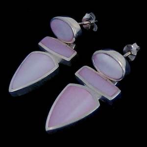 Geometric Mother Pearl Earrings