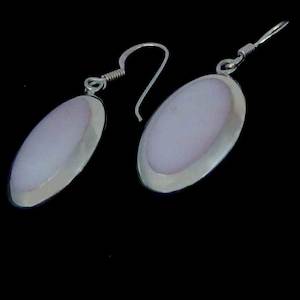 Dangle Earrings: Mother Pearl Oval Earrings