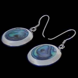 Paua Circle Dangle Earrings