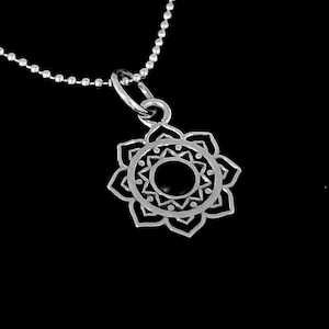 Black Mandala Silver Necklace