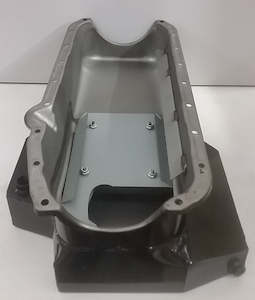 Oil Pan: OIL PAN CHEV 283-400 - HI VOL TRACK,
8-1/4" DEEP, 7 QTS