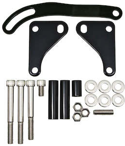 Brackets: POWER STEER PUMP BRACKET KIT CHEV SWP & LWP BLACK