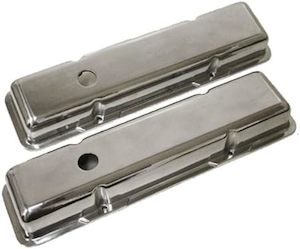 Valve Covers: VALVE COVERS CHEV SB SMOOTH POLISHED PAIR