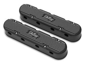 Valve Covers: HOLLEY 2-PIECE VINTAGE SERIES VALVE COVER GEN III/IV LS SATIN BLACK MACHINED