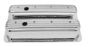 VALVE COVERS CHEV SB LATE CENTRE BOLT POLISHED FINNED TALL
