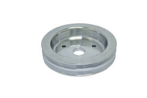 PULLEY CRANK CHEV BB SWP DOUBLE ROW POLISHED ALLOY