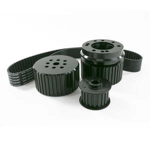 Engine Accessories: GILMER DRIVE KIT. CHEV SB LWP 390 BELT ( CAN USE POWER STEER ) NOTE: KIT INCLUDES WATER PUMP DRIVE, CRANK DRIVE, ALTERNATOR DRIVE & GILMER BELT. BOLTS NOT INCLUDED. DUE TO VARIOUS APPLICATIONS, MODIFICATION AND BELT CHANGE MAYBE REQUIRED BLACK IN COLOR.