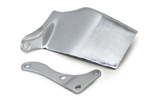 Brackets: ALTERNATOR BRACKET CHEV SB CHROME LWP MOUNTS TO INTAKE MANIFOLD BOLT