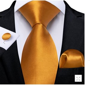 Simon.Von Silk Tie Shining Pure Gold Solid Mens Formal Dress Tie Handkerchief Cu&hellip;
