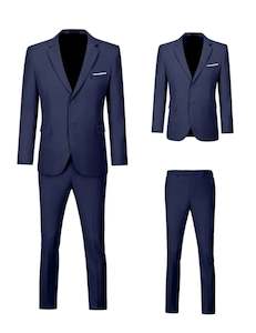 Suits: Men's Slim Fit 2-Piece Suit Set-QB270201
