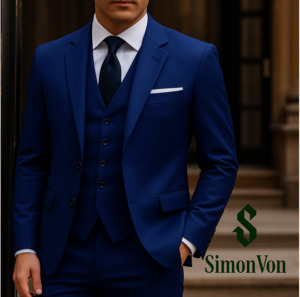 Recommended Seguno: Navy Blue Men's Three-Piece Suit -HP2632980