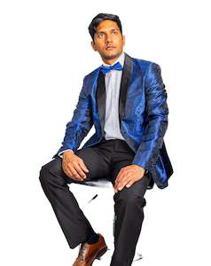 Simon Von Men's Dress Party Cobalt Blue Floral Suit Jacket Slim One Button &hellip;