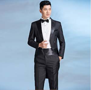 Suits: Black Men's Tuxedo Wedding Performance Stage Suits-MJ 8577B