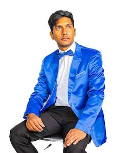 Blue Men's Suit Jacket Slim Fit Coat-XX-1055