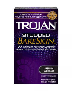 Trojan Studded Bare Skin Condoms 10 Pack