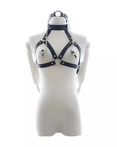 Kink: Share Satisfaction KinKi Bondage Harness with Nipple Clamps