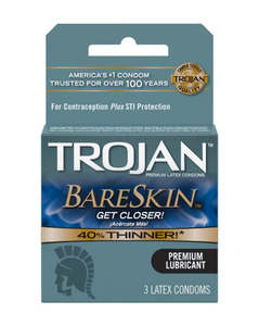 Condoms: Trojan Bare Skin Condoms 3 Pack