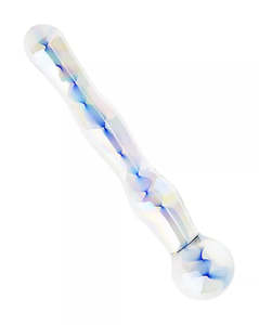 For Her: Share Satisfaction Lucent Glass Dildo Blue Spiral