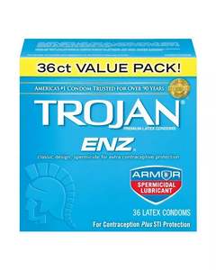 Condoms: Trojan ENZ Spermicidal Condoms 36 Pack