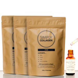Marine Collagen Powder: Simply Collagen – Marine Collagen Triple Pack (5 Month Supply) with Serum
