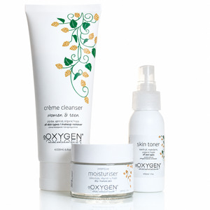 Natural Skincare: Skincare Pack for Dry and Mature Skin | Creme Cleanser, Intensive Moisturiser, Toner | Oxygen Skincare