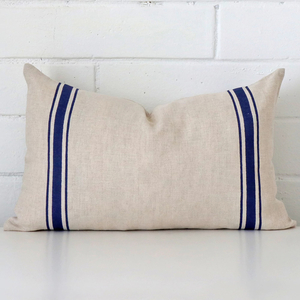 Products: Lyla Linen Blue Striped Cushion Cover - Rectangle