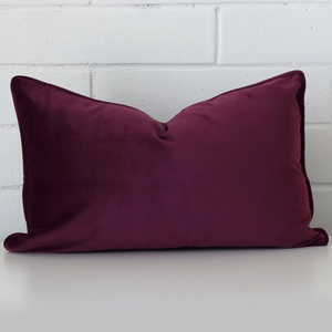 Plum Purple Velvet Cushion Cover - Rectangle