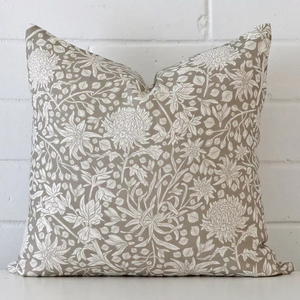 Eliza Linen Grey Floral Cushion Cover