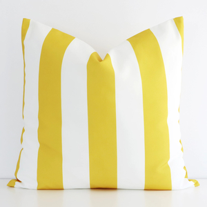 Otama Striped Waterproof Yellow Large Outdoor Cushion Cover - Large