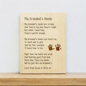 Frontpage: Grandad's Hands Plaque