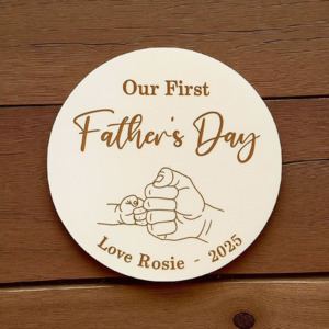 Wedding 1: Our First Father's Day Plaque/Coaster