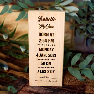 Personalised Engraved Birth Plaque