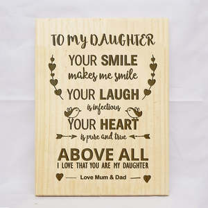 To My Daughter Plaque