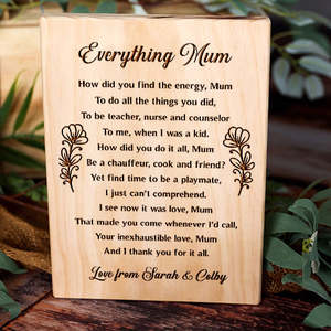 Mothers Day: Everything Mum Plaque