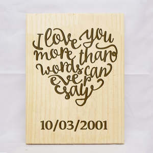 For Him: I Love You More Than Words Plaque