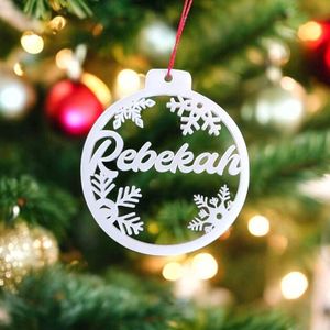 Christmas: Personalised Tree Decoration [White] (Hanging)