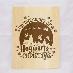 Christmas: Hogwarts Christmas Plaque