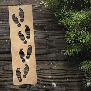 Christmas: Little Elf Footprint Stencil