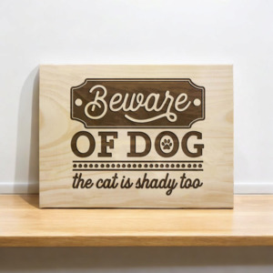 Pets: Beware of Dog & Shady Cat Plaque