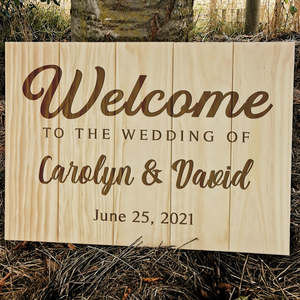 Wooden Wedding Welcome Sign