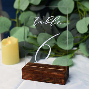 Wedding: Acrylic Table Numbers