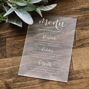 Wedding: Acrylic Wedding Menus