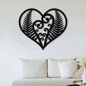 Wall Art: Heart Koru Fern - Wall Art