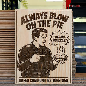 Frontpage: Always Blow On The Pie Funny Plaque