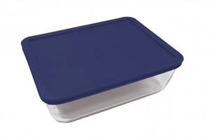 Pyrex: Pyrex Simply Store 11 Cup Rectangle Container with Blue Lid