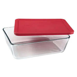 Pyrex Simply Store 11 Cup Rectangle Container with Red Lid