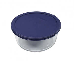Pyrex Simply Store 4 Cup Round Container with Blue Lid