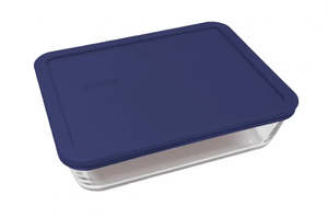 Pyrex Simply Store 6 Cup Rectangle Container with Blue Lid